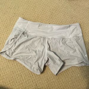 Lululemon speech up low rise shorts 2.5 in inseam. White.